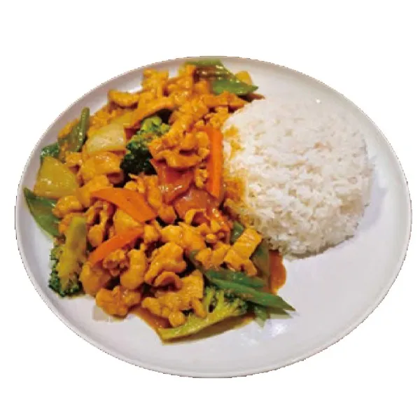 Pollo curry con arroz