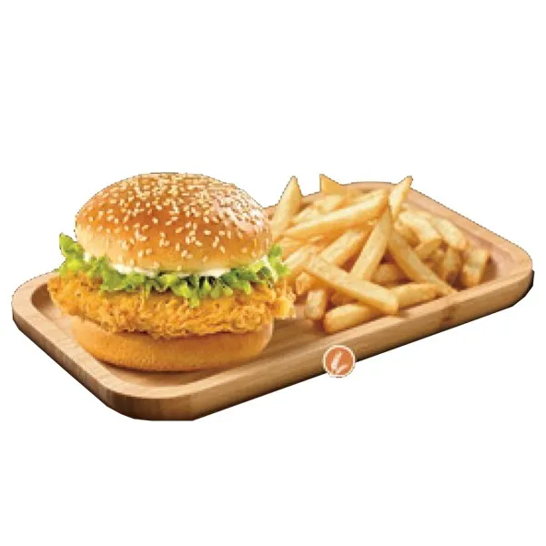 Hamburguesa pollo / con patatas